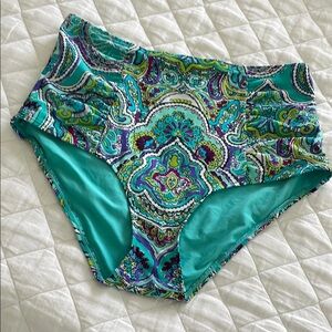 Aerie Teal High-Rise Bikini Bottoms